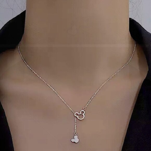 STERLING SILVER RHINESTONE MICKEY MOUSE DANGLE CHARM PENDENT - Picture 4 of 7